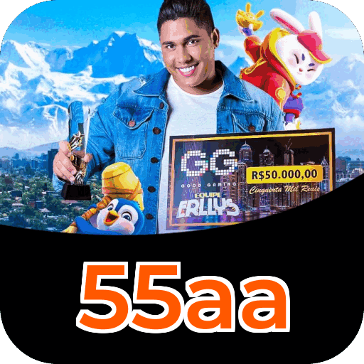 Números do app 55aa em material de marketing — ilustração, não auditoria